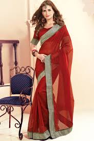maroon saree