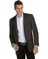 unbuttoned jacket without tie